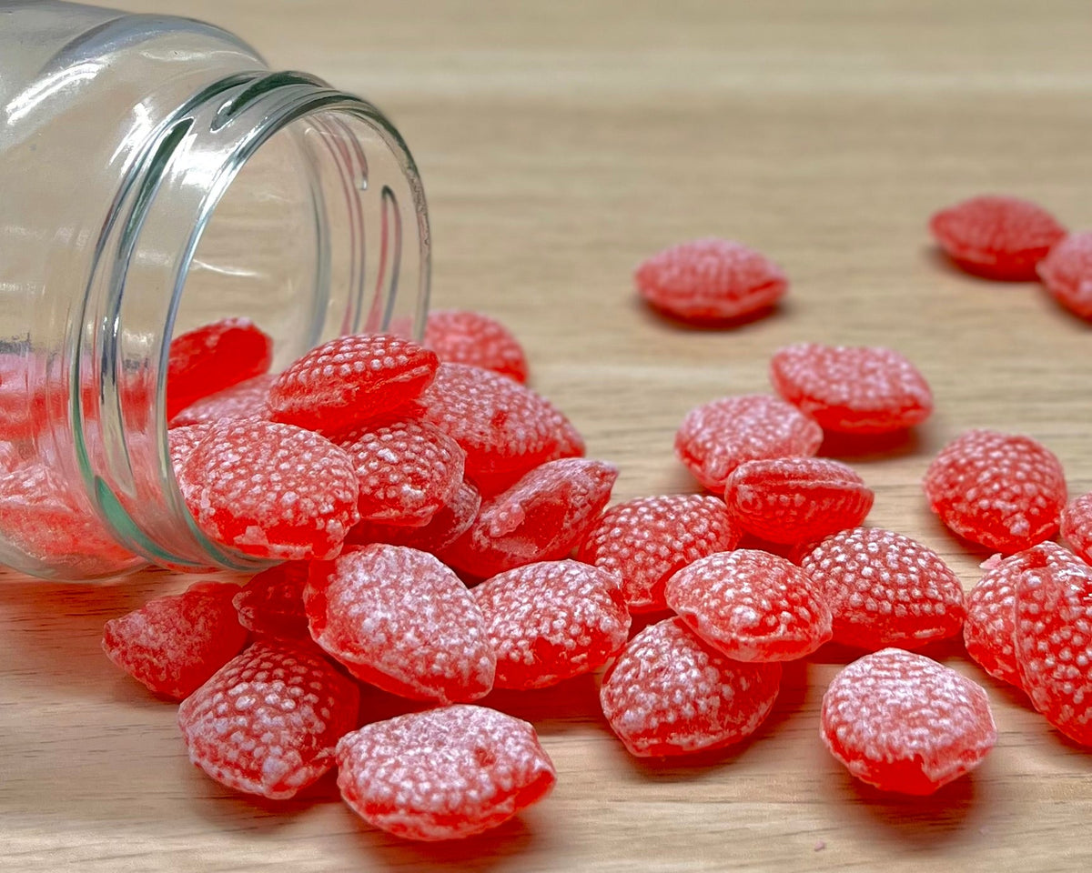Bonbons durs artisanaux des Vosges à La Bresse - Fraise des bois - Délicieuses friandises fabriquées à la main avec des ingrédients locaux de qualité supérieure
