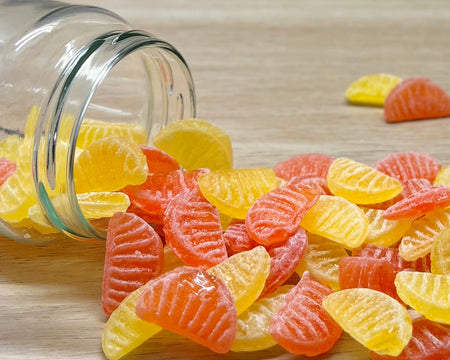 Bonbons durs artisanaux des Vosges à La Bresse - Orange Citron - Délicieuses friandises fabriquées à la main avec des ingrédients locaux de qualité supérieure