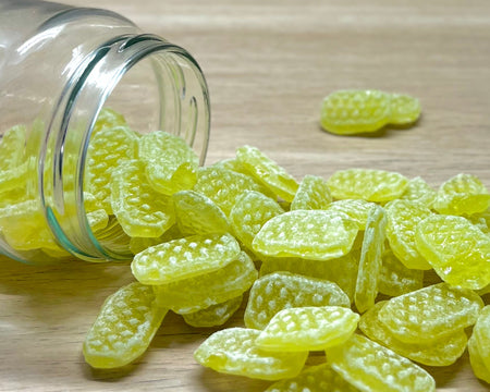 Bonbons durs artisanaux des Vosges à La Bresse - Rhubarbe - Délicieuses friandises fabriquées à la main avec des ingrédients locaux de qualité supérieure