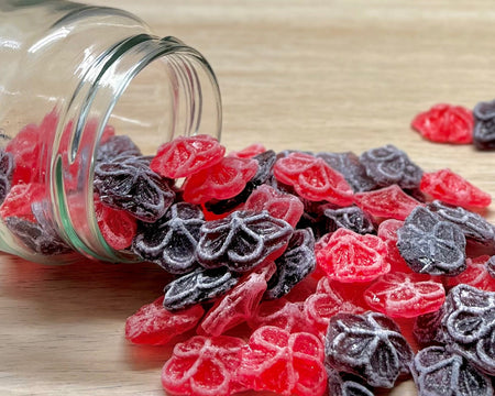 Bonbons durs artisanaux des Vosges à La Bresse - Violette Coquelicot - Délicieuses friandises fabriquées à la main avec des ingrédients locaux de qualité supérieure