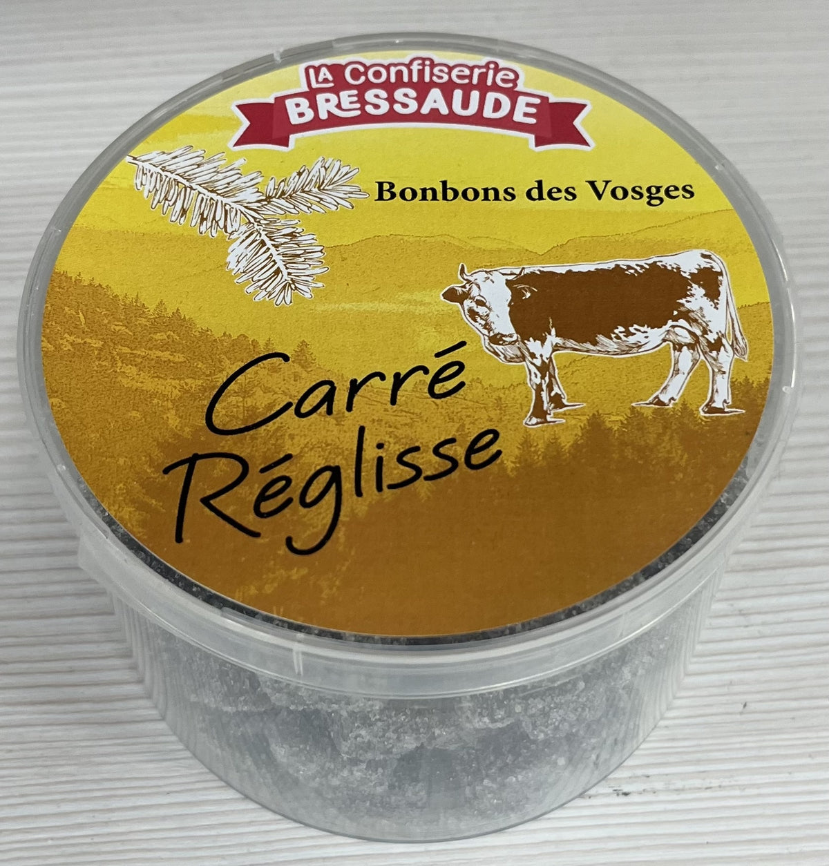BOITE RONDE 350G CARRE REGLISSE